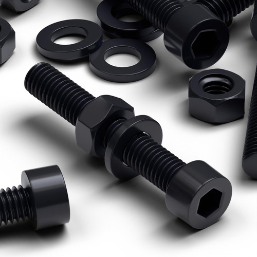 50x Black Nylon Socket Head Machine Screws M6 x 40mm, Nuts & Washers
