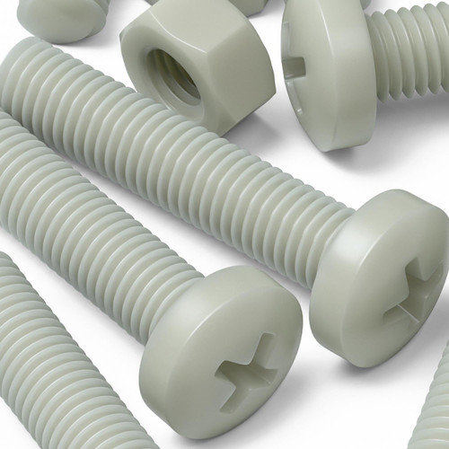 50x Glass Filled Nylon Pan Head Machine Screws M8 x 40mm, Nuts & Washers