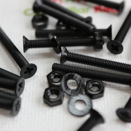 50x Black Nylon, Countersunk Cross Head, M3 x 25mm, Plastic Bolts, Nuts & Washers - Screws 50x Black Nylon, Countersunk Cross Head, M3 x 25mm, Plastic Bolts, Nuts & Washers - Screws