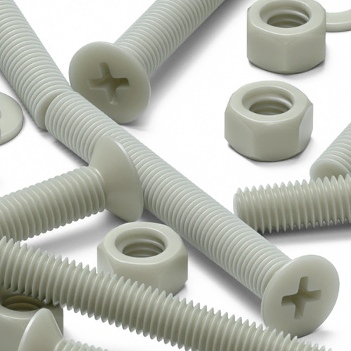 50x Glass Filled Nylon Countersunk Machine Screws M5 x 40mm, Nuts & Washers