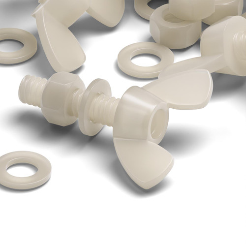 50x Nylon, Wing Nut Thread, M5 x 20mm, Butterfly Screws, Nuts & Washers