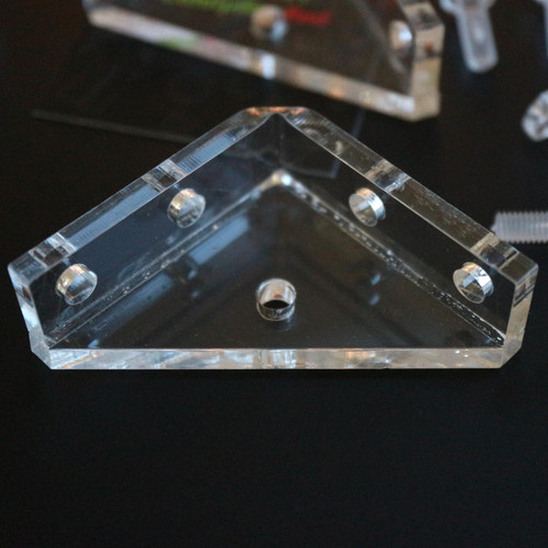 4x V3 5mm Corner Brackets, Clear Acrylic + 20x M5 Bolts