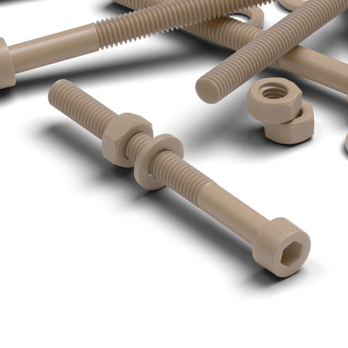 5x PEEK Socket Head Bolts M6 x 65 mm, Nuts & Washers