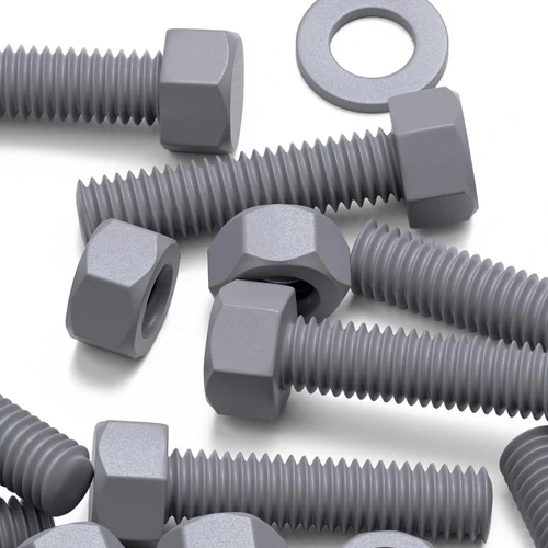50x Grey PVC Hex Head Plastic Screws & Bolts M5 x 20 mm, Nuts & Washers