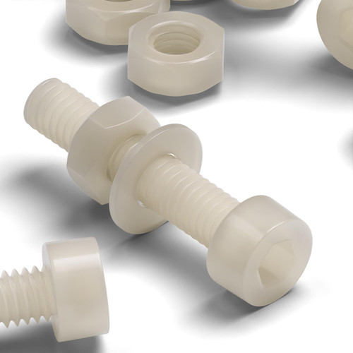 50x Natural Nylon Socket Head Screws & Bolts M3 x 20 mm, Nuts & Washers