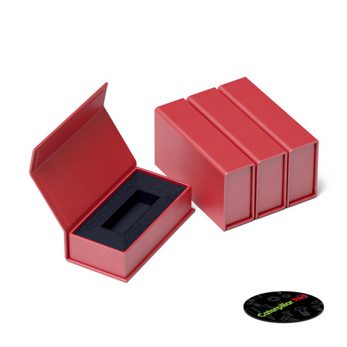 4 x Magnetic, Red, USB Presentation Gift Boxes - For Flash Drives, Removable Drives