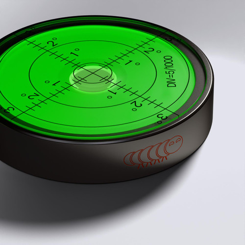 Metal 60mm Diameter Bullseye Spirit Bubble Level, Degree Marking, Green