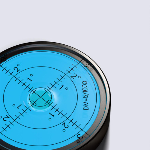 Luminous Metal Large Spirit Bubble Level 60mm Diameter, Blue/Silver