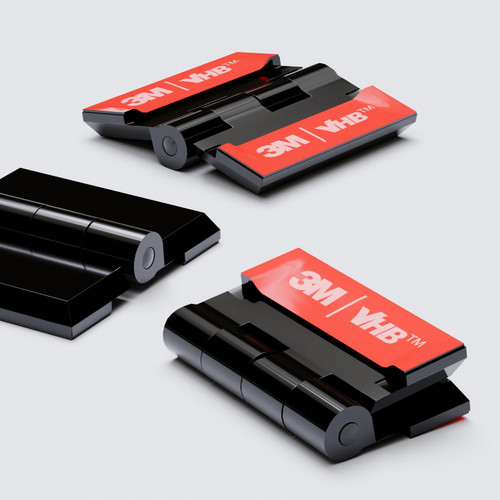 10x Black, Acrylic Hinges, 32mm - No Glue Required, Plastic Piano Hinges