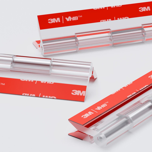 4x Clear Acrylic Piano Hinges 150mm, Self-Adhesive, No Glue Required