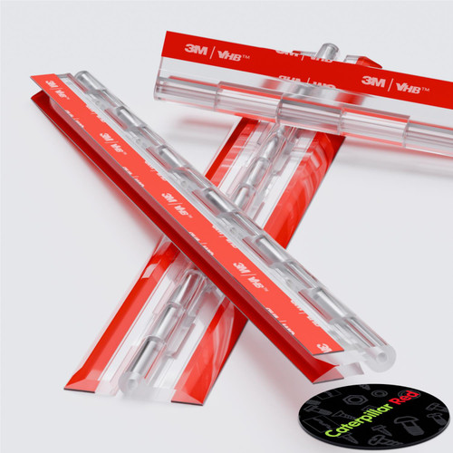 4x Clear Acrylic Piano Hinges 300 mm, Self-Adhesive, No Glue Required