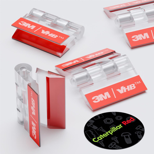 10x Clear Acrylic Piano Hinges 25 mm, Self-Adhesive, No Glue Required