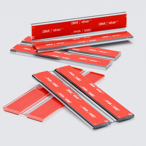 4x 100mm Clear Acrylic Flexible Hinges, Self-Adhesive, No Glue Required