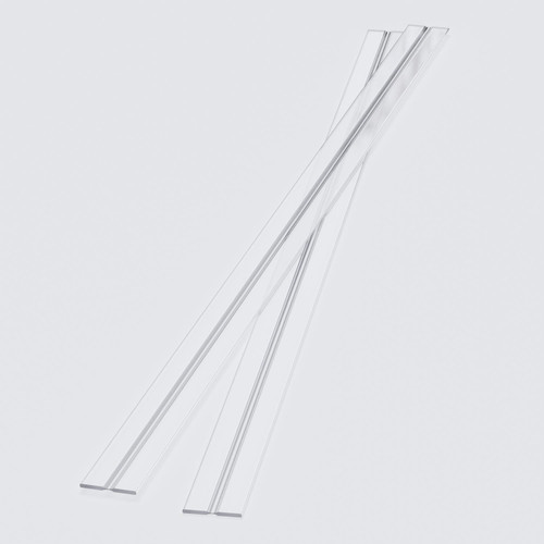 2x Clear 950 mm Acrylic Low Profile Flexible Living Hinges, Continuous
