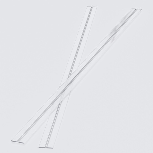 2x Clear 1150mm Acrylic Low Profile Flexible Living Hinges, Continuous