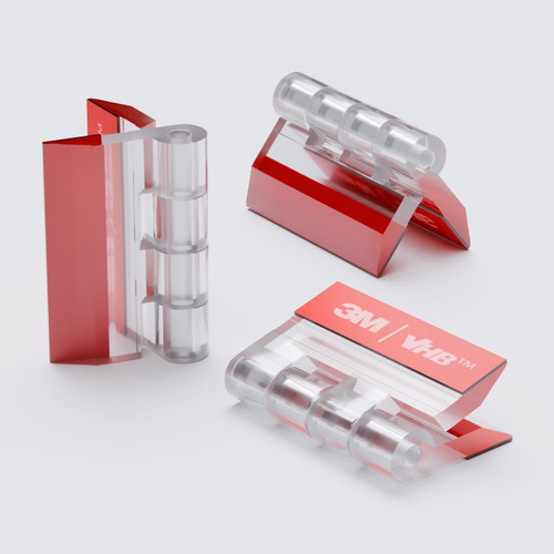 10x Clear, Acrylic Hinges, 30mm - No Glue Required, Plastic Piano Hinges