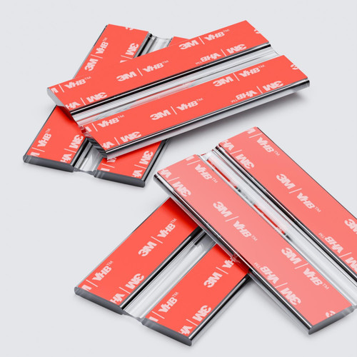 4x 75mm Clear Acrylic Flexible Hinges, Self-Adhesive, No Glue Required