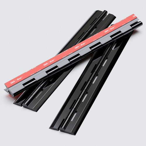 4x Black Acrylic Piano Hinges 300mm, Self-Adhesive, No Glue Required