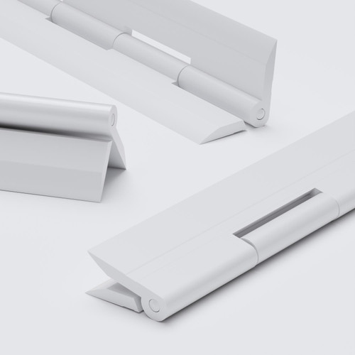 3x White Acrylic Piano Hinges 200 mm, Continuous Plastic Hinges