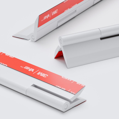 4x White Acrylic Piano Hinges 200mm, Self-Adhesive, No Glue Required