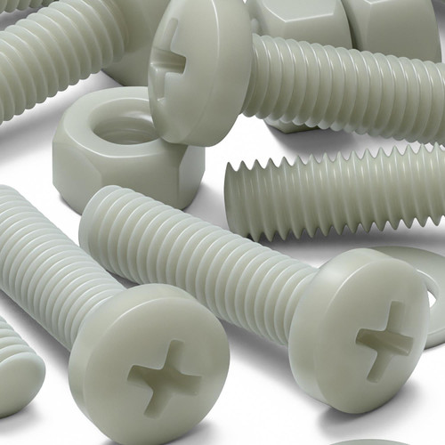 50x Nylon, Pan Cross Head, M5 x 16mm, Plastic Bolts, Nuts & Washers - Screws