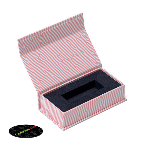 4 x Magnetic, Pink, USB Presentation Gift Boxes - For Flash Drives, Removable Drives