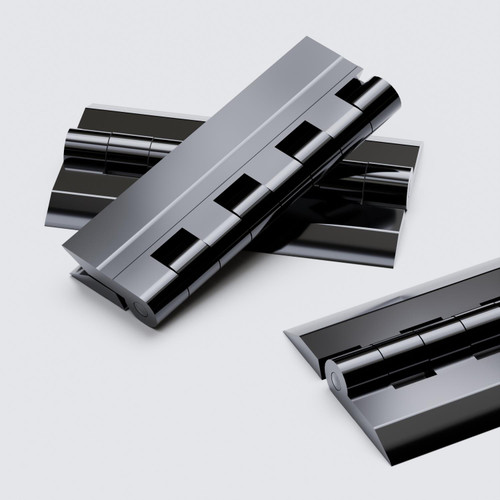 10x Black Acrylic Piano Hinges 75mm, Continuous Plastic Hinges