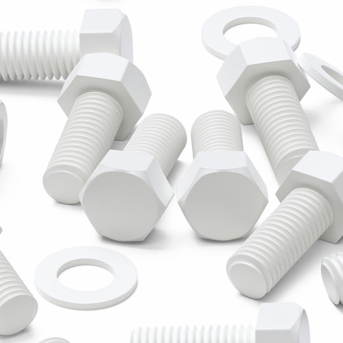 20x White PP Hex Head Plastic Screws & Bolts M10 x 20 mm, Nuts & Washers