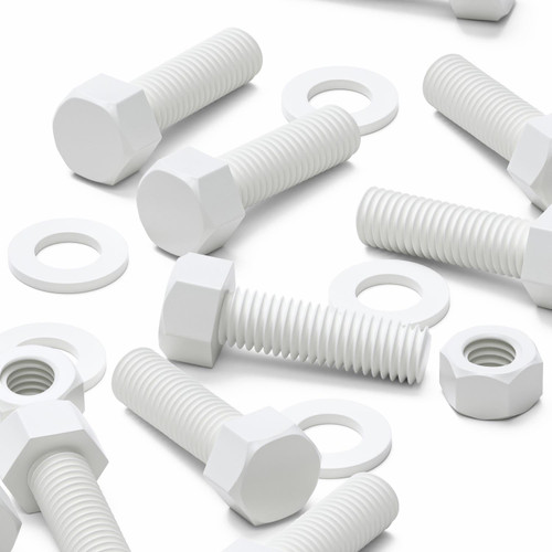 20x White PP Hex Head Plastic Screws & Bolts M12 x 40 mm, Nuts & Washers