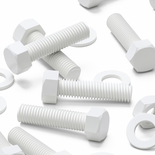 20x White PP Hex Head Plastic Screws & Bolts M10 x 40mm, Nuts & Washers