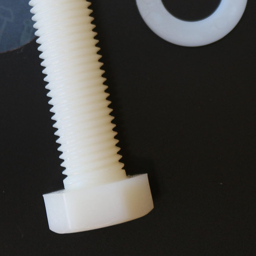 5x Natural, Hex Head, Nylon, M16 x 100mm, Plastic Bolts,Nuts & Washers, -Screws