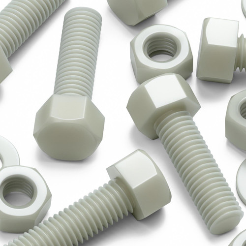 10x Glass Filled, Reinforced Super Nylon, Hex Head, M12 x 40mm, Plastic Bolts, Nuts & Washers