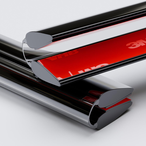 4x 300mm Black Acrylic Flexible Hinges, Self-Adhesive, No Glue Required