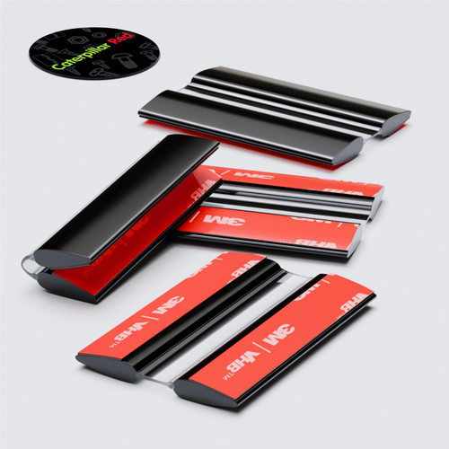 4x 50mm Black Acrylic Flexible Hinges, Self-Adhesive, No Glue Required
