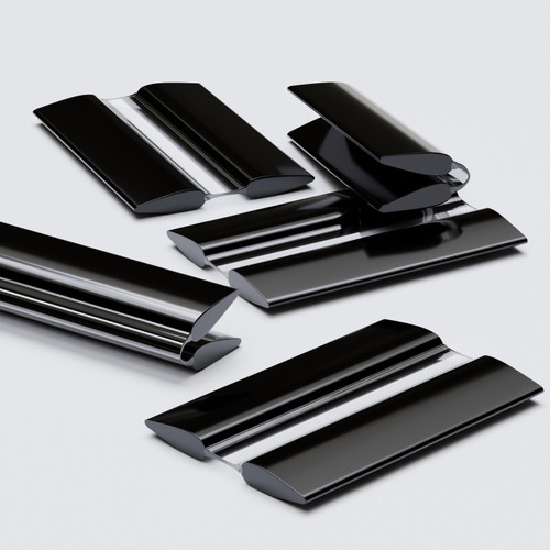 5x Black 50mm Acrylic Low Profile Flexible Living Hinges, Continuous