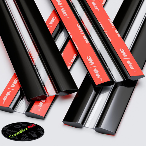 4x Black, Flexible Acrylic Hinges, 200mm - No glue required. Low Profile, Living Flex Hinges