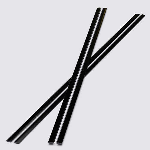 2x Black 950mm Acrylic / Polycarbonate Low Profile Flexible Living Hinges