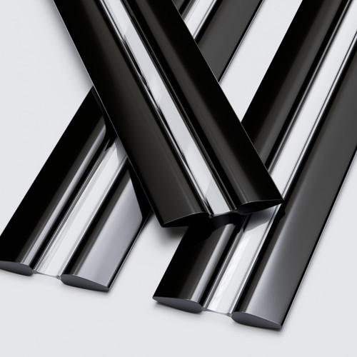 3x Black 200 mm Acrylic / Polycarbonate Low Profile Flexible Living Hinges