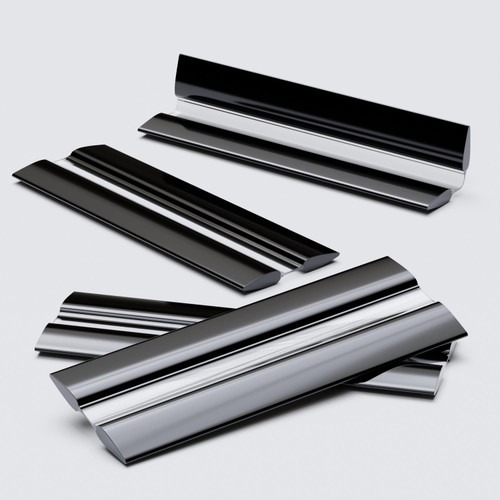 4x Black 100 mm Acrylic / Polycarbonate Low Profile Flexible Living Hinges