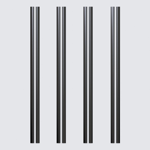 4x Black Flexible Living Hinges, 500mm, Low Profile Acrylic / Polycarbonate