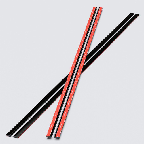 2x 950mm Black Acrylic Flexible Hinges, Self-Adhesive, No Glue Required