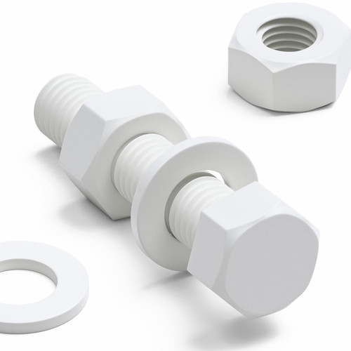 20x White PP Hex Head Plastic Screws & Bolts M8 x 40 mm, Nuts & Washers