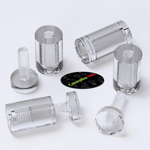 4x Clear Acrylic Standoffs 19x30mm, Sign Spacers, Wall Mount Panel Supports