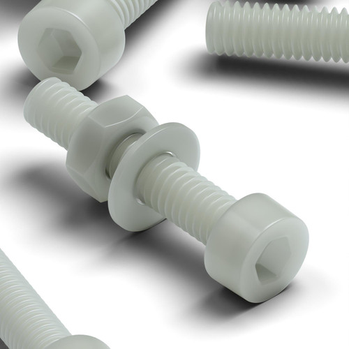 50x Natural Glass Filled Nylon Socket Head Screws M3 x 20mm, Nuts & Washers