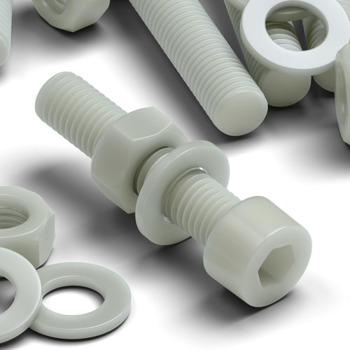 20x Glass Filled Reinforced Super Nylon Socket Head M8 x 40 mm Plastic Bolts, Nuts & Washers
