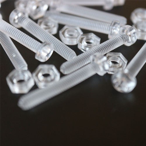 20 x Transparent Clear Acrylic M3 x 20mm, Nuts & Bolts, Acrylic Plastic Screws