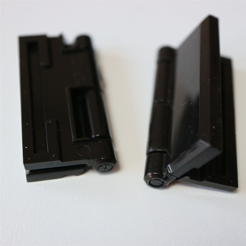 2 x Acrylic Hinges - 38mm x 45mm pair of BLACK Hinges, Continuous Piano Hinge