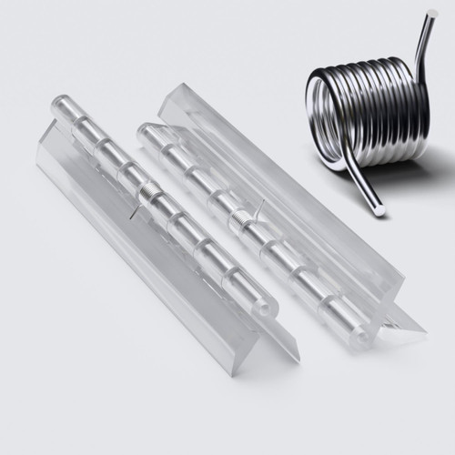 Clear Acrylic Spring Piano Hinge, 150mm x 45mm, with 1 Spring