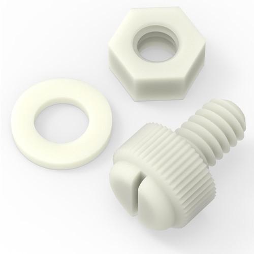 50x Natural, Nylon Plastic, Thumbscrews, M6 x 10mm, knurled, Nuts, Washers & Bolts