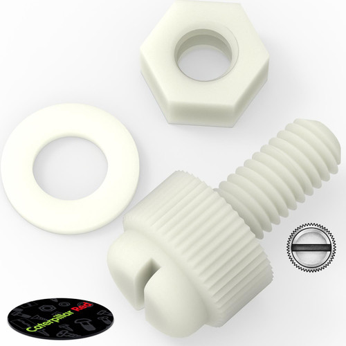 50x Natural, Nylon Plastic, Thumbscrews, M5 x 10mm, knurled, Nuts, Washers & Bolts